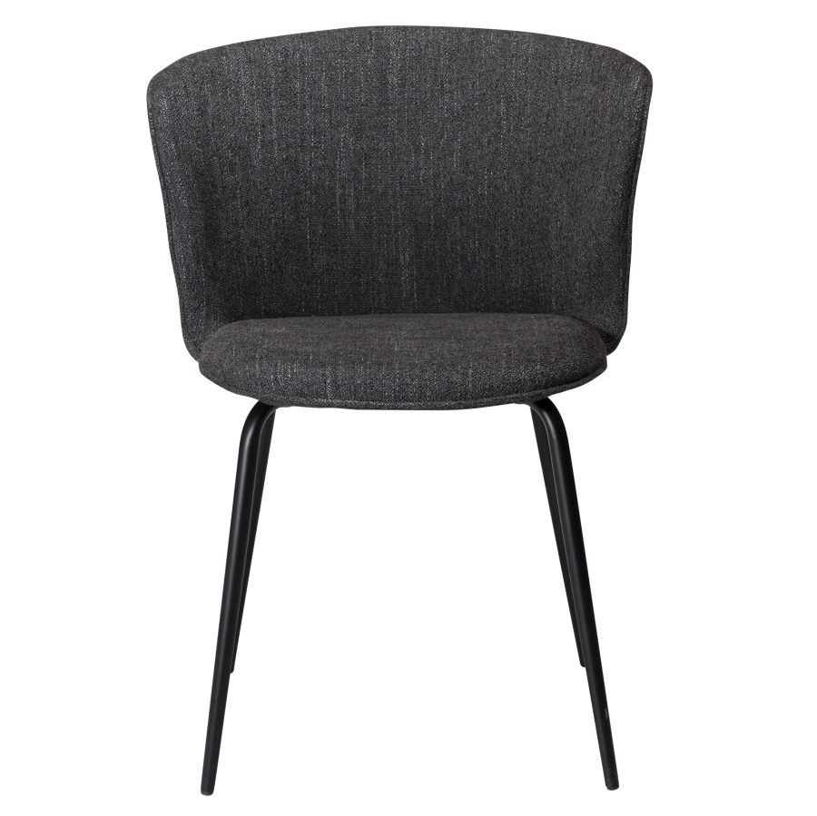 DAN-FORM EDEN Stol Raven sort bouclé stof m. sorte metal ben