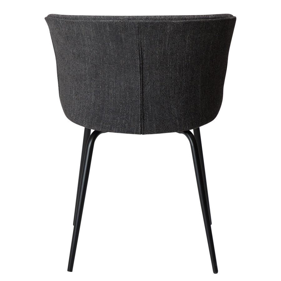 DAN-FORM EDEN Stol Raven sort bouclé stof m. sorte metal ben