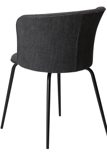 DAN-FORM EDEN Stol Raven sort bouclé stof m. sorte metal ben