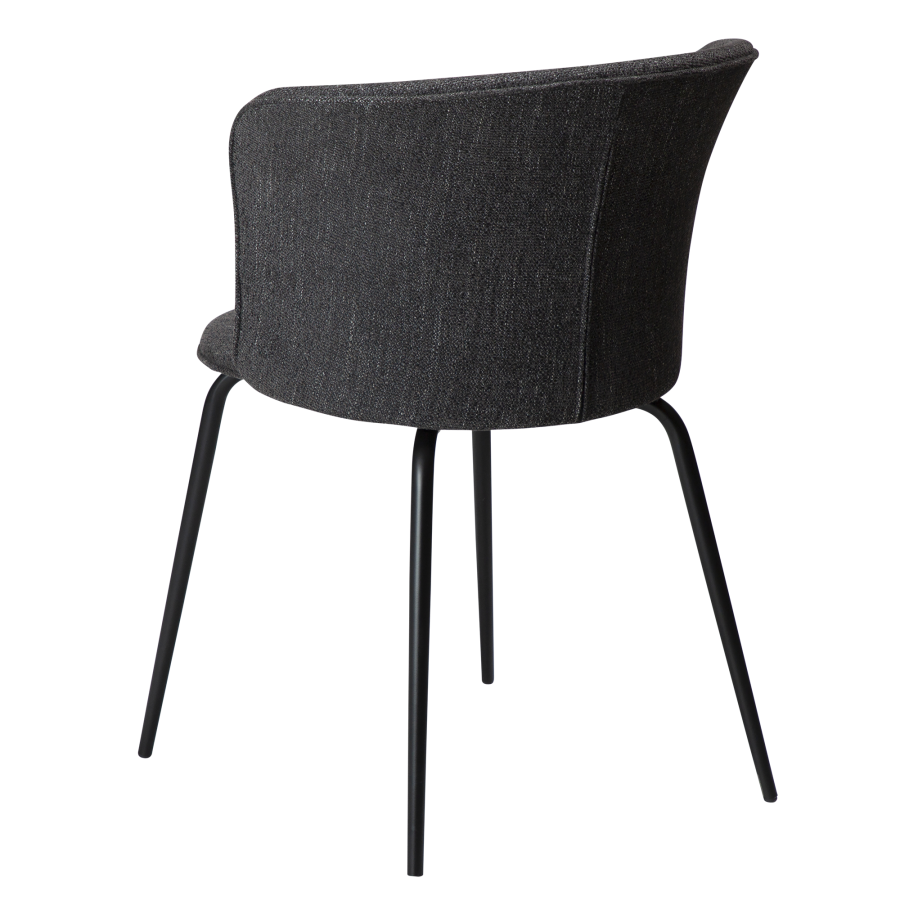 DAN-FORM EDEN Stol Raven sort bouclé stof m. sorte metal ben