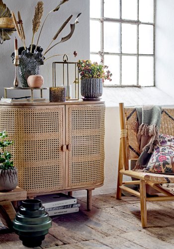 CREATIVE COLLECTION Bandol skab, m. 2 lger og hylde - natur sukkerrr og mangotr