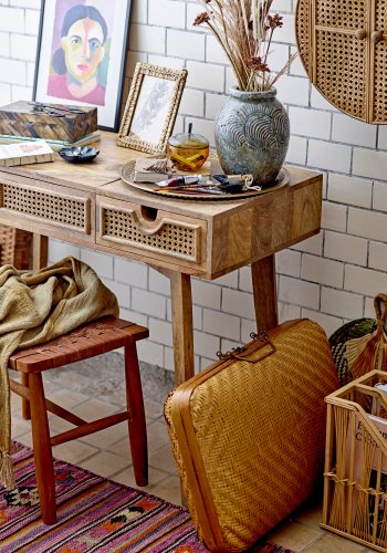 BLOOMINGVILLE Thelma Plaid, Gul, Bomuld W: 125cm, L: 150cm