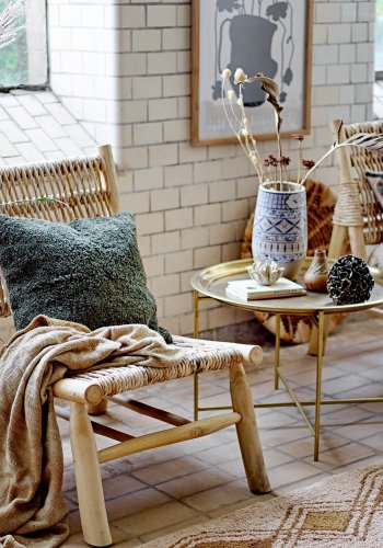 BLOOMINGVILLE Thelma Plaid, Gul, Bomuld W: 125cm, L: 150cm