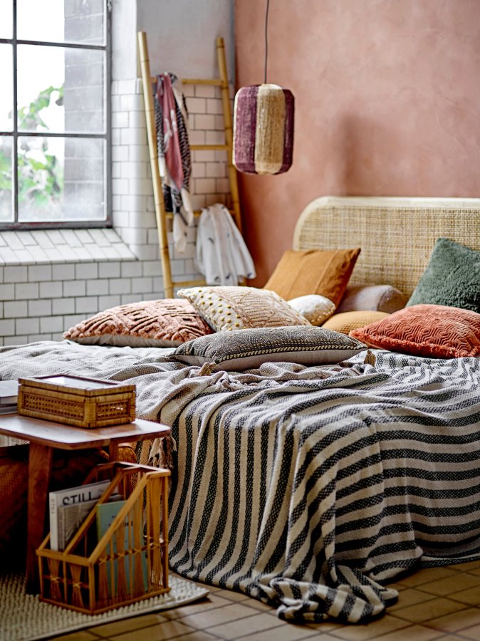 BLOOMINGVILLE Aprilia Pude, Brun, Bomuld W: 60cm, L: 60cm