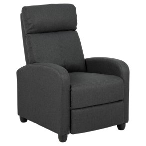 ACT NORDIC Siom recliner, manuel, armln, lomme, posefjedre - antracitgr stof og sort polypropylen