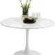 KARE DESIGN Schickeria spisebord, rund - hvid marmorlook laminat og hvid stl (110)