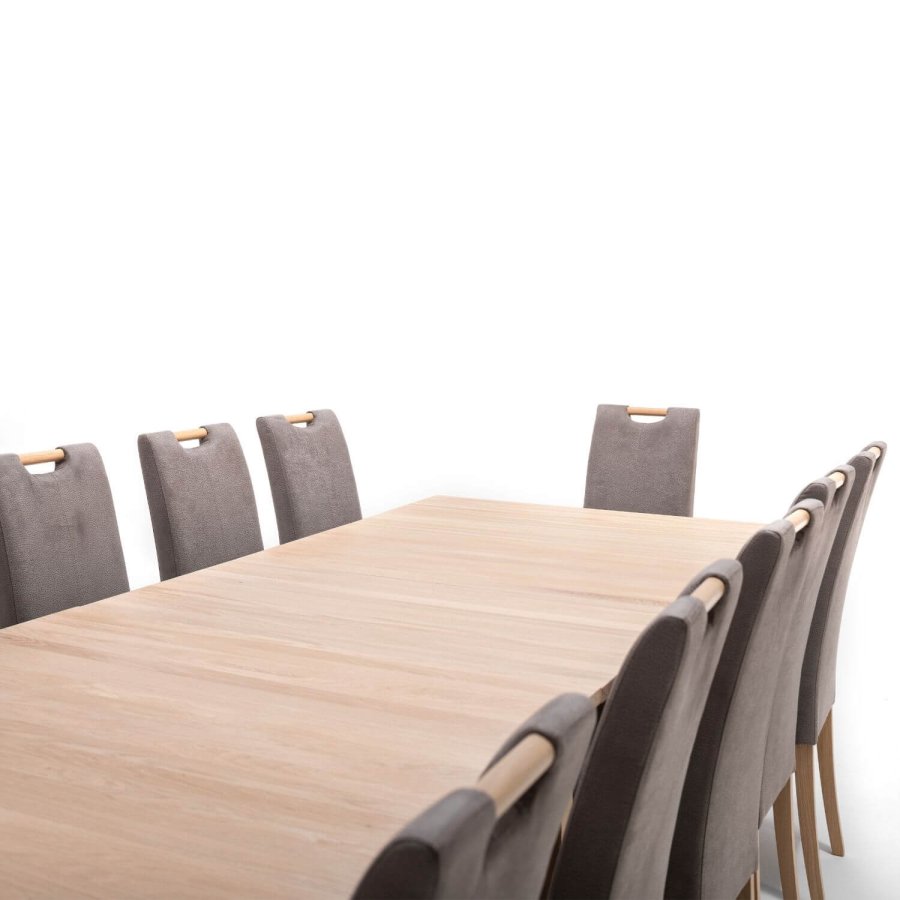 NocNoi Flynder spisebordsstol - taupe/natur stof/egetr