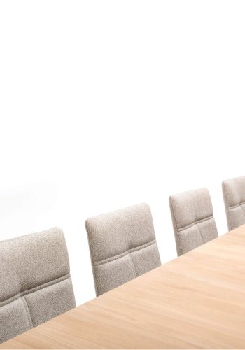 NocNoi Ven spisebordsstol med armln, stof og massivt egetr