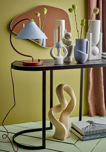 BLOOMINGVILLE Carter konsolbord, oval - sort fyrretr og sort metal (110x38,5)