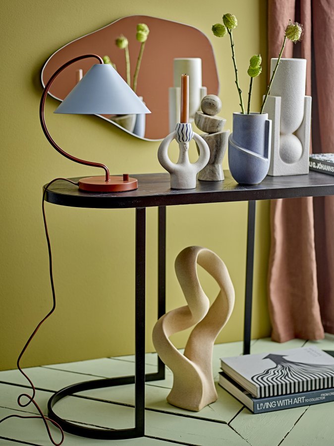 BLOOMINGVILLE Carter konsolbord, oval - sort fyrretr og sort metal (110x38,5)