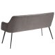 DAN-FORM Embrace sofabnk, m. armln - gr velour og sort stl