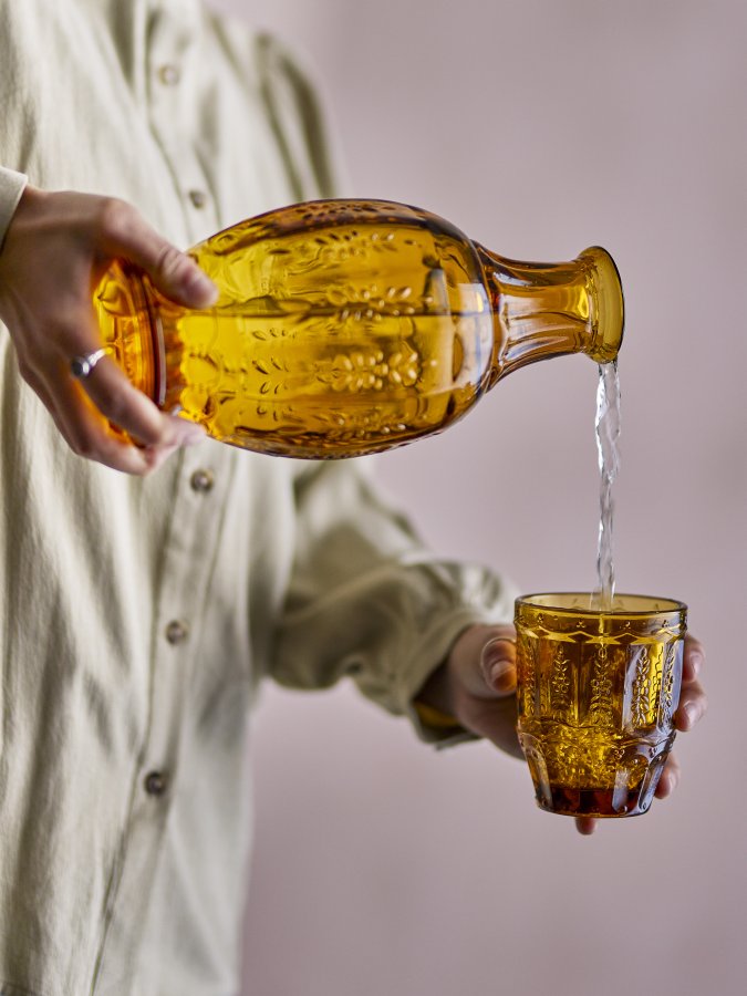 CREATIVE COLLECTION Theon Karaffel & Glas, Brun, Glas