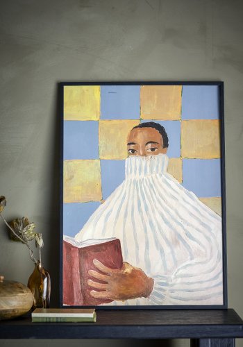 BLOOMINGVILLE Filicia Illustration med ramme, Sort, Fyr