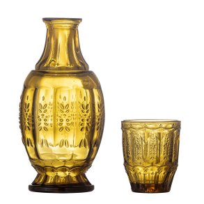 CREATIVE COLLECTION Theon Karaffel & Glas, Brun, Glas