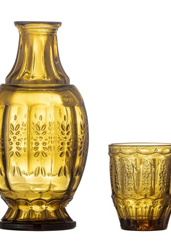 CREATIVE COLLECTION Theon Karaffel & Glas, Brun, Glas