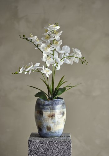 BLOOMINGVILLE Orchid kunstig plante - hvid og grn plastik