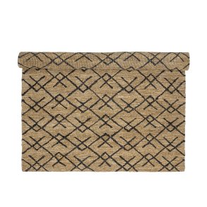 BLOOMINGVILLE Gaya gulvtppe, rektangulr - natur og sort jute (215x150)