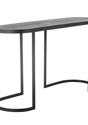 BLOOMINGVILLE Carter konsolbord, oval - sort fyrretr og sort metal (110x38,5)