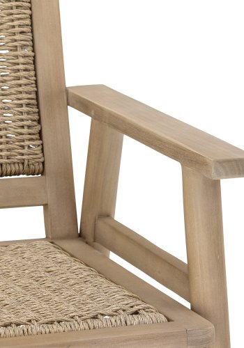 BLOOMINGVILLE Sorrento havesofa, m. armln - natur polyrattan og natur akacietr