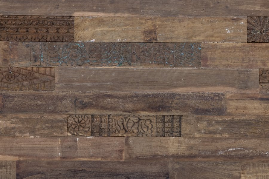 CREATIVE COLLECTION Rilo hovedgavl - natur genanvendt tr (L:180)