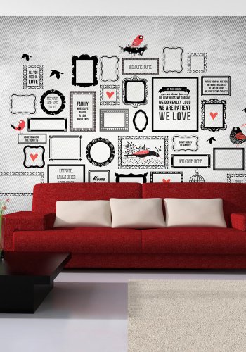 ARTGEIST - Fototapet med en masse citater om familier og krlighed - Flere strrelser