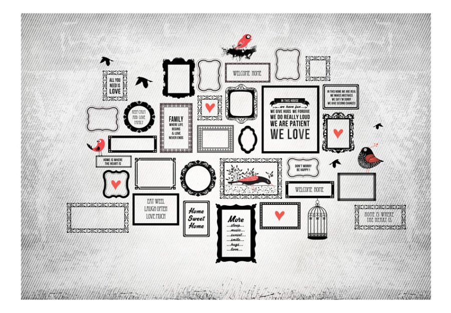 ARTGEIST - Fototapet med en masse citater om familier og krlighed - Flere strrelser