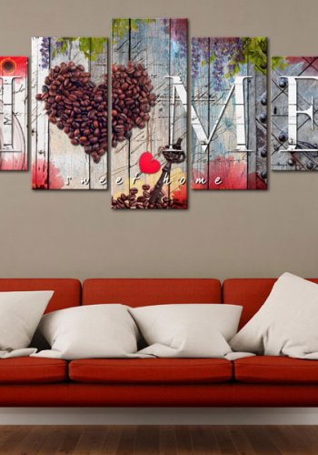 ARTGEIST billede i kork, 5-delt - Coffee heart Home - Flere strrelser