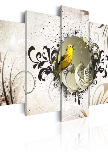 ARTGEIST billede p kork, 5-delt - Yellow bird - Flere strrelser