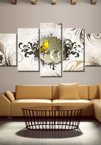 ARTGEIST billede p kork, 5-delt - Yellow bird - Flere strrelser