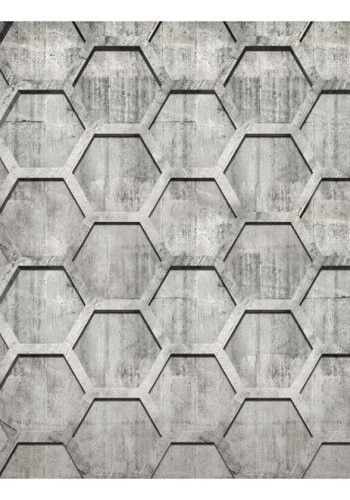 ARTGEIST - Fototapet med honningtavle-mnster i beton look - Flere strrelser