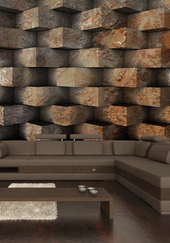 ARTGEIST - Fototapet af mursten i en abstrakt formation - Flere strrelser