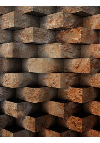 ARTGEIST - Fototapet af mursten i en abstrakt formation - Flere strrelser