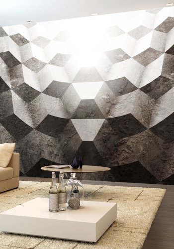ARTGEIST - Fototapet med geometrisk design og sten-look - Flere strrelser