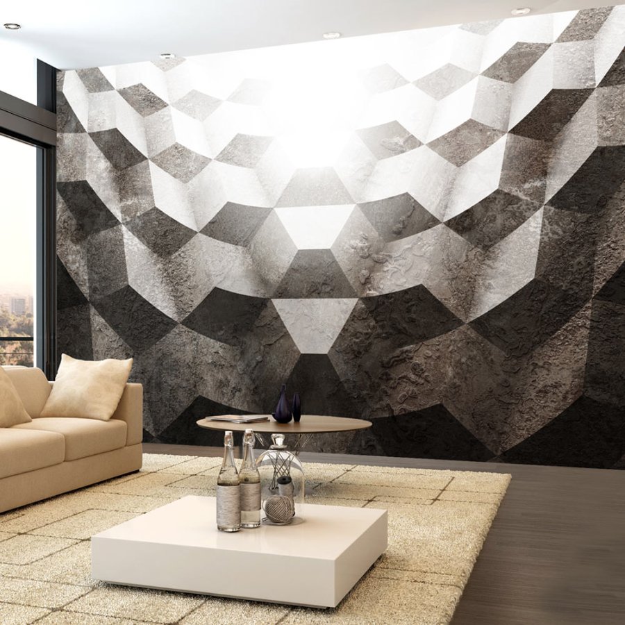 ARTGEIST - Fototapet med geometrisk design og sten-look - Flere strrelser
