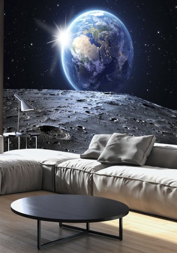 ARTGEIST - Fototapet med udsigt til Jorden fra mnen - Flere strrelser