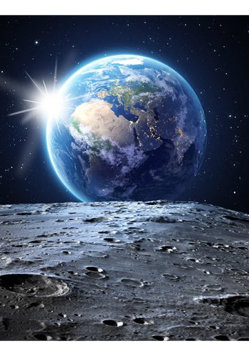 ARTGEIST - Fototapet med udsigt til Jorden fra mnen - Flere strrelser