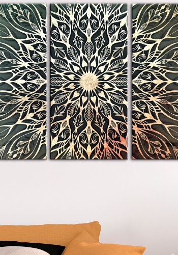 ARTGEIST 5-delt billede - Center Narrow Green - Flere strrelser