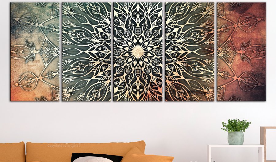 ARTGEIST 5-delt billede - Center Narrow Green - Flere strrelser