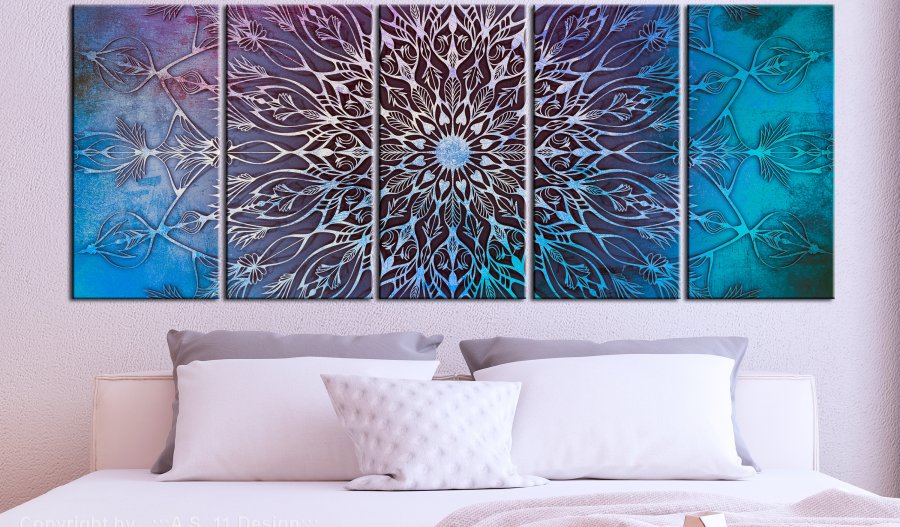 ARTGEIST 5-delt billede - Center Narrow Blue - Flere strrelser