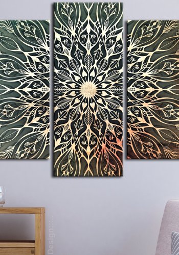 ARTGEIST 5-delt billede - Center Wide Green - Flere strrelser