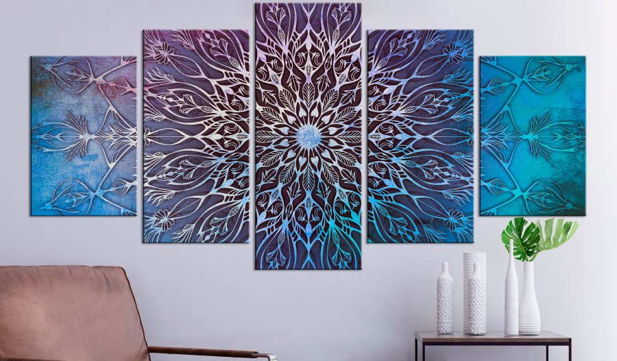 ARTGEIST 5-delt billede - Center Wide Blue - Flere strrelser