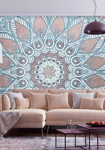 ARTGEIST Fototapet - Oriental Circle, stort mandala i blde farver (flere strrelser)