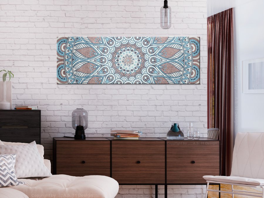 ARTGEIST - Billede i mosaik design og rolige nuancer trykt p lrred - Flere strrelser