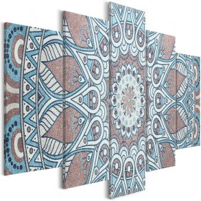 ARTGEIST - Billede i mosaik design og rolige nuancer trykt p lrred, 5-delt - Flere strrelser