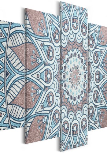 ARTGEIST - Billede i mosaik design og rolige nuancer trykt p lrred, 5-delt - Flere strrelser