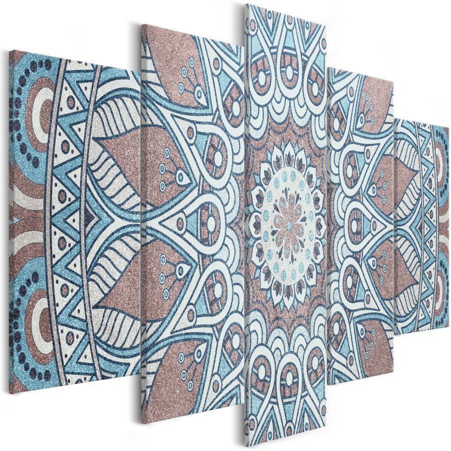 ARTGEIST - Billede i mosaik design og rolige nuancer trykt p lrred, 5-delt - Flere strrelser