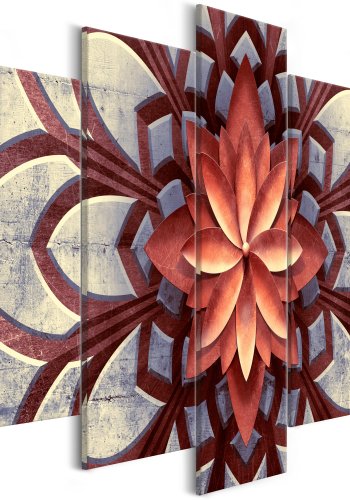 ARTGEIST - Zen billede med motiv af blomst i kobber nuancer, 5-delt - Flere strrelser