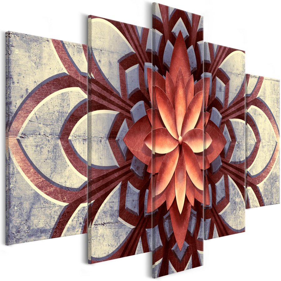 ARTGEIST - Zen billede med motiv af blomst i kobber nuancer, 5-delt - Flere strrelser