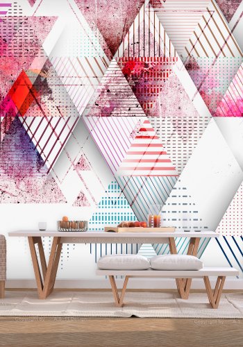 ARTGEIST Fototapet - Triangular World, triangulrt mnster (flere strrelser)