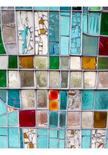 ARTGEIST Fototapet - Sapphire Stained Glass, smadret farverigt glas (flere strrelser)